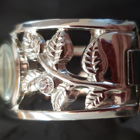 Collezio Silver Tone Cuff Bracelet Watch - Picture 8 of 17